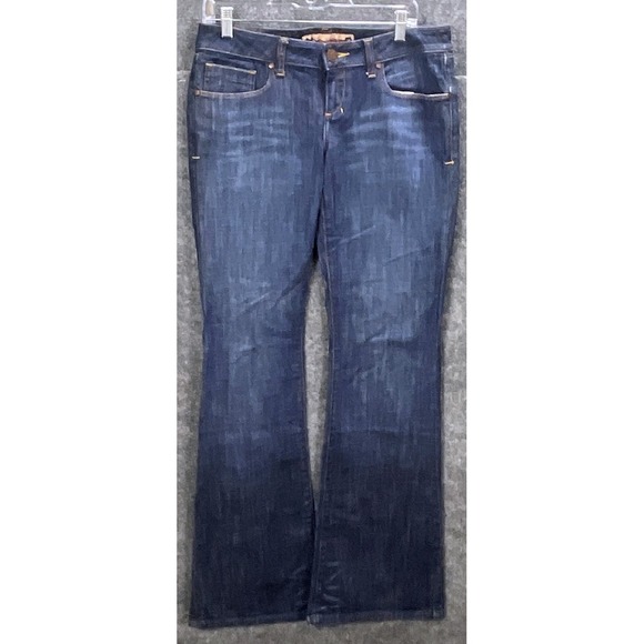 L7B by Little Big Denim Jeans Bootcut Dark Wash Low Rise Women's Size 32x33 - Picture 1 of 7